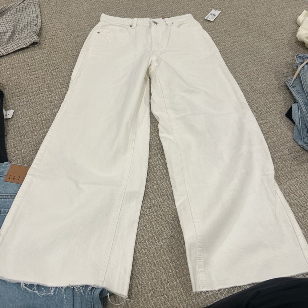 PacSun Ivory Wide-Leg Jeans